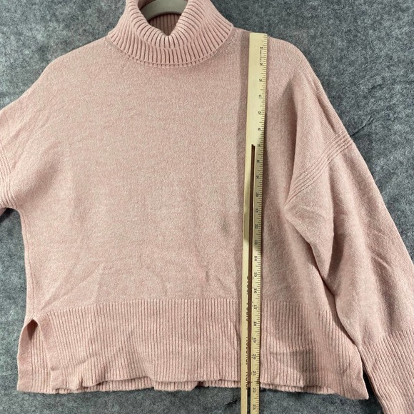 J. Crew Turtleneck Sweater Medium Pink Supersoft Yarn Long Sleeve Knit - Picture 6 of 10